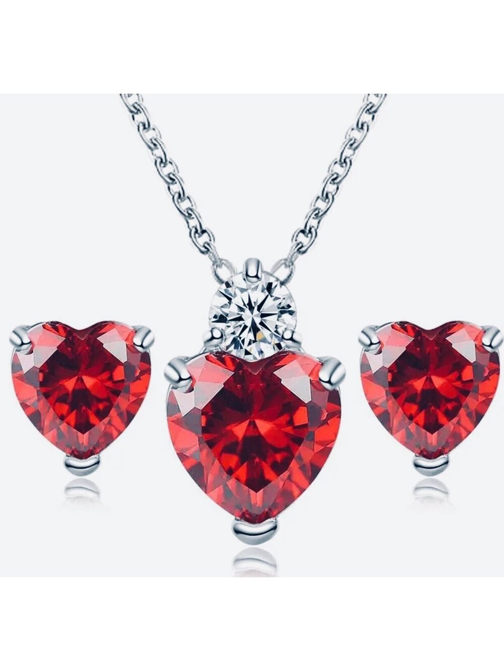 New - White K -Dazzling Cubic Zirconia Jewelry Set